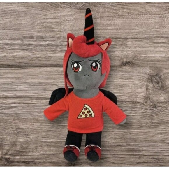 IamSanna Moody Unicorn Plush Roblox YouTuber Pizza Stuffed Animal 2020 Wings 15" - Picture 1 of 16